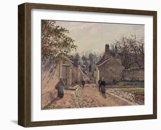 A Village Street, Louveciennes, 1871-Camille Pissarro-Framed Giclee Print