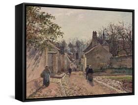 A Village Street, Louveciennes, 1871-Camille Pissarro-Framed Stretched Canvas