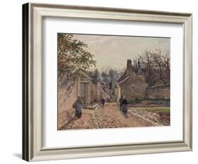 A Village Street, Louveciennes, 1871-Camille Pissarro-Framed Giclee Print