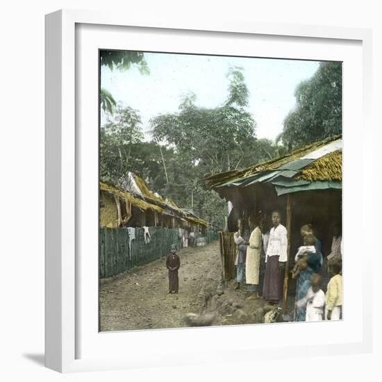 A Village Street on the Island of Java (Indonesia), around 1900-Leon, Levy et Fils-Framed Photographic Print