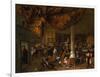 A Village Wedding Feast with Revellers and a Dancing Party, 1671-Jan Havicksz. Steen-Framed Giclee Print