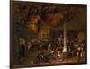 A Village Wedding Feast with Revellers and a Dancing Party, 1671-Jan Havicksz. Steen-Framed Giclee Print