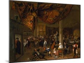 A Village Wedding Feast with Revellers and a Dancing Party, 1671-Jan Havicksz. Steen-Mounted Giclee Print
