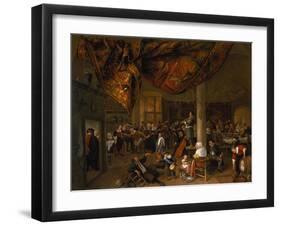 A Village Wedding Feast with Revellers and a Dancing Party, 1671-Jan Havicksz. Steen-Framed Giclee Print