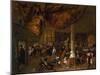 A Village Wedding Feast with Revellers and a Dancing Party, 1671-Jan Havicksz. Steen-Mounted Giclee Print