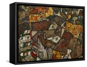 A Village-Egon Schiele-Framed Stretched Canvas