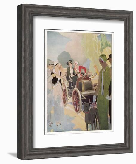 A Vintage Car Rally in the Champs Elysees, Paris (France) Attracts Admiring Crowds-null-Framed Art Print