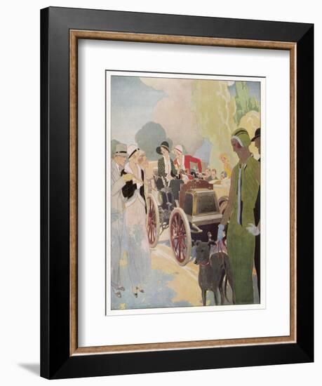 A Vintage Car Rally in the Champs Elysees, Paris (France) Attracts Admiring Crowds-null-Framed Art Print