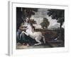 A Virgin with a Unicorn, 1604-05-Domenico Zampieri-Framed Giclee Print