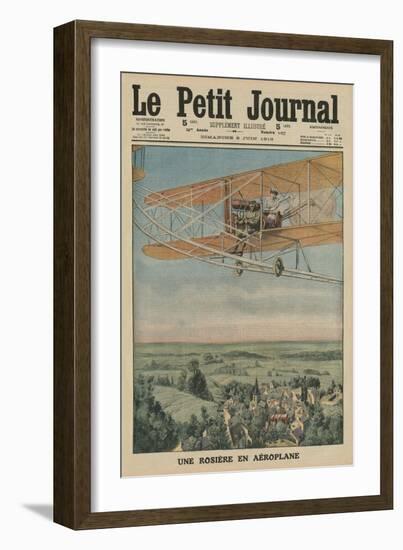 A Virtuous Maiden on an Airplane, Front Cover Illustration from 'Le Petit Journal'-French-Framed Giclee Print