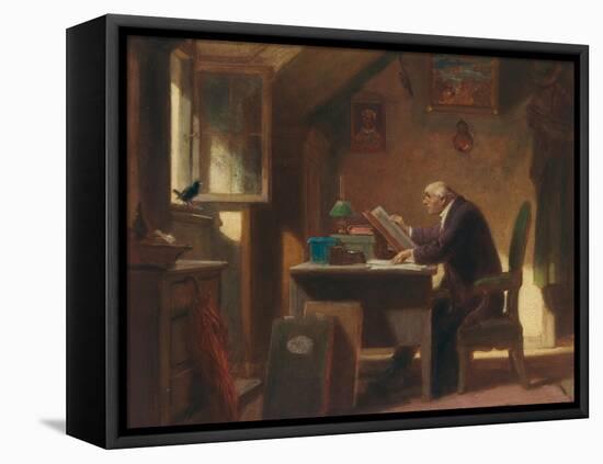 A Visit, about 1850-Carl Spitzweg-Framed Stretched Canvas