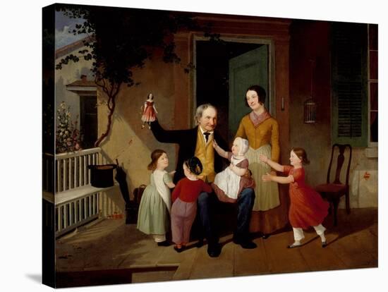 A Visit from Grandfather, c.1850-James Goodwin Clonney-Stretched Canvas