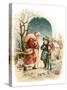 A Visit from Saint Nicholas - an Early 1900S Vintage Greeting Card Illustration.-Victorian Traditions-Stretched Canvas