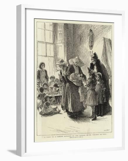 A Visit to a Creche Managed by the Sisters of St Vincent De Paul-Mary L. Gow-Framed Giclee Print