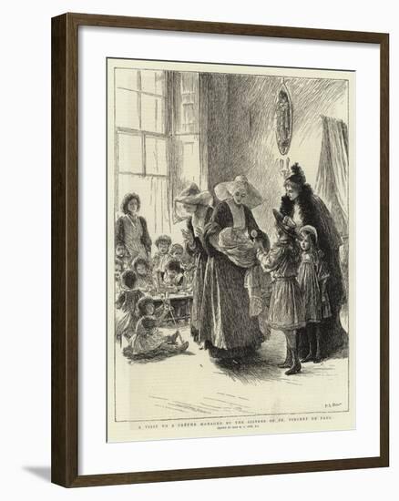 A Visit to a Creche Managed by the Sisters of St Vincent De Paul-Mary L. Gow-Framed Giclee Print