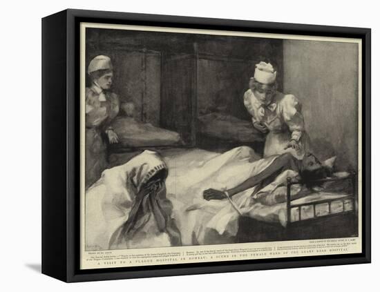 A Visit to a Plague Hospital in Bombay, a Scene in the Female Ward of the Grant Road Hospital-null-Framed Stretched Canvas