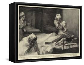 A Visit to a Plague Hospital in Bombay, a Scene in the Female Ward of the Grant Road Hospital-null-Framed Stretched Canvas