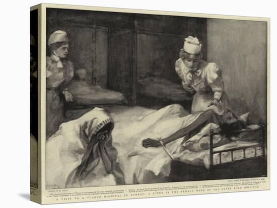 A Visit to a Plague Hospital in Bombay, a Scene in the Female Ward of the Grant Road Hospital-null-Stretched Canvas