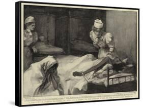 A Visit to a Plague Hospital in Bombay, a Scene in the Female Ward of the Grant Road Hospital-null-Framed Stretched Canvas