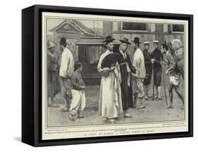 A Visit to Korea, a Street Scene in Seoul-Frank Dadd-Framed Stretched Canvas