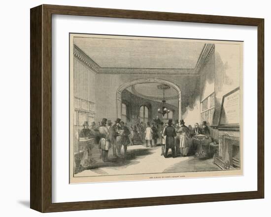 A Visit to Lloyds - the Insurance of Ships: Ship Auction in Lloyd's Captain's Room-null-Framed Giclee Print