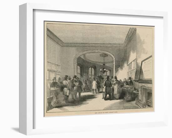 A Visit to Lloyds - the Insurance of Ships: Ship Auction in Lloyd's Captain's Room-null-Framed Giclee Print