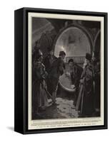 A Visit to the Ancient Greek Monastery of Podrome, in the Wine Vault-Frederic De Haenen-Framed Stretched Canvas