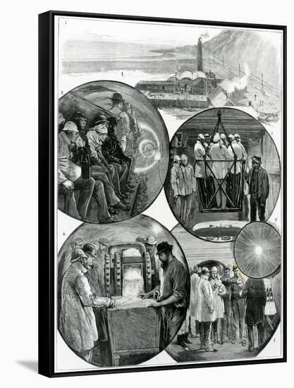 A Visit to the Channel Tunnel from 'The Graphic' 4th March, 1882-null-Framed Stretched Canvas