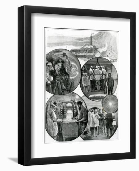 A Visit to the Channel Tunnel from 'The Graphic' 4th March, 1882-null-Framed Premium Giclee Print