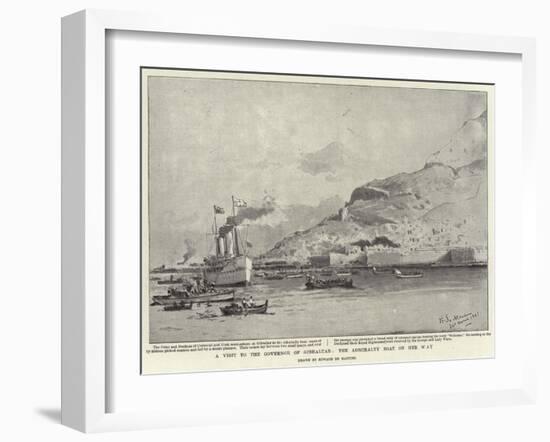 A Visit to the Governor of Gibraltar, the Admiralty Boat on Her Way-Eduardo de Martino-Framed Giclee Print