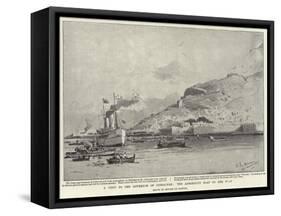 A Visit to the Governor of Gibraltar, the Admiralty Boat on Her Way-Eduardo de Martino-Framed Stretched Canvas