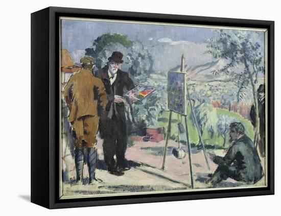 A Visit to the House of Cezanne in Aix, 1906-Maurice Denis-Framed Stretched Canvas