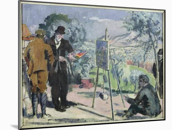 A Visit to the House of Cezanne in Aix, 1906-Maurice Denis-Mounted Giclee Print