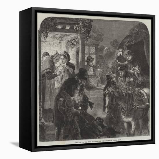 A Visit to the Old Folk on Christmas Eve-Alfred William Hunt-Framed Stretched Canvas