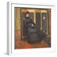 A Visitor, 1885 (Oil on Canvas)-John Lavery-Framed Giclee Print