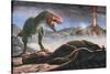 A Volcanic Eruption Destroys the Hunting Grounds of Tyrannosaurus Rex-null-Stretched Canvas