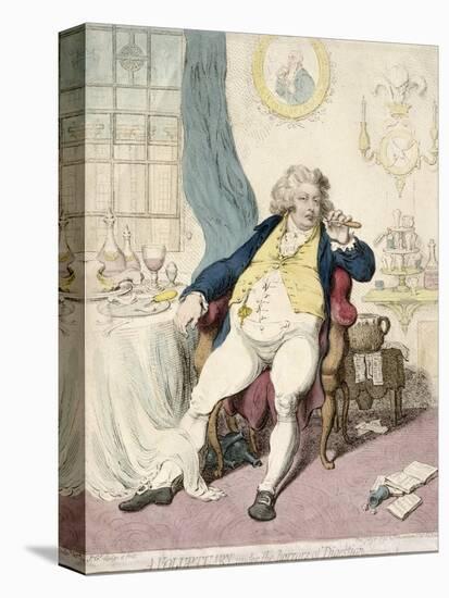 A Voluptuary under the Horrors of Digestion, Published by Hannah Humphrey in 1792-James Gillray-Stretched Canvas