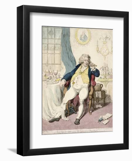 A Voluptuary under the Horrors of Digestion, Published by Hannah Humphrey in 1792-James Gillray-Framed Premium Giclee Print