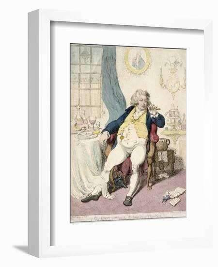 A Voluptuary under the Horrors of Digestion, Published by Hannah Humphrey in 1792-James Gillray-Framed Giclee Print