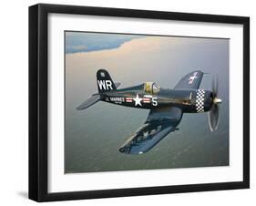 A Vought F4U-5 Corsair in Flight-Stocktrek Images-Framed Photographic Print