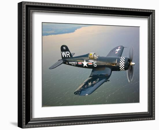 A Vought F4U-5 Corsair in Flight-Stocktrek Images-Framed Photographic Print