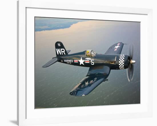 A Vought F4U-5 Corsair in Flight-Stocktrek Images-Framed Photographic Print