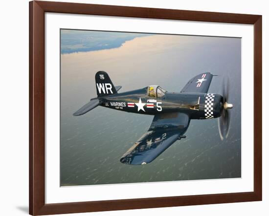 A Vought F4U-5 Corsair in Flight-Stocktrek Images-Framed Photographic Print