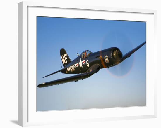 A Vought F4U-5 Corsair in Flight-Stocktrek Images-Framed Photographic Print