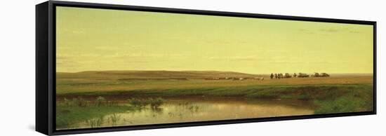 A Wagon Train on the Plains-Thomas Worthington Whittredge-Framed Stretched Canvas