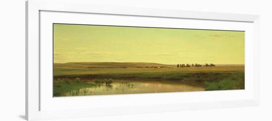 A Wagon Train on the Plains-Thomas Worthington Whittredge-Framed Giclee Print