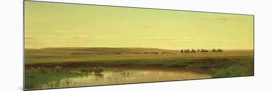 A Wagon Train on the Plains-Thomas Worthington Whittredge-Mounted Giclee Print