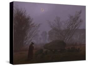 A Walk at Dusk, c.1830-5-Caspar David Friedrich-Stretched Canvas