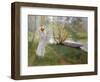 A Walk by the River, 1890-Pierre Andre Brouillet-Framed Premium Giclee Print