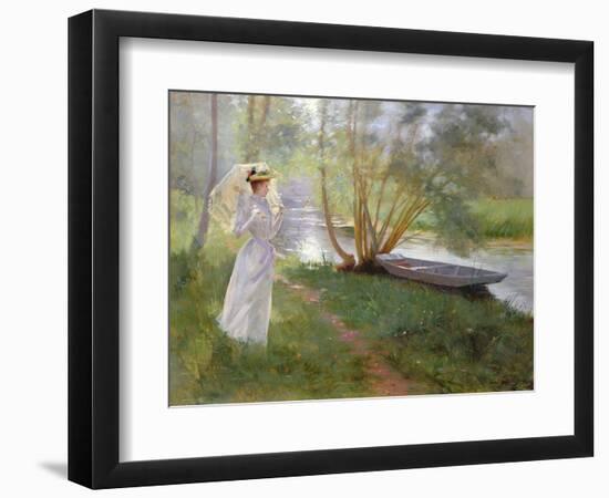 A Walk by the River, 1890-Pierre Andre Brouillet-Framed Giclee Print